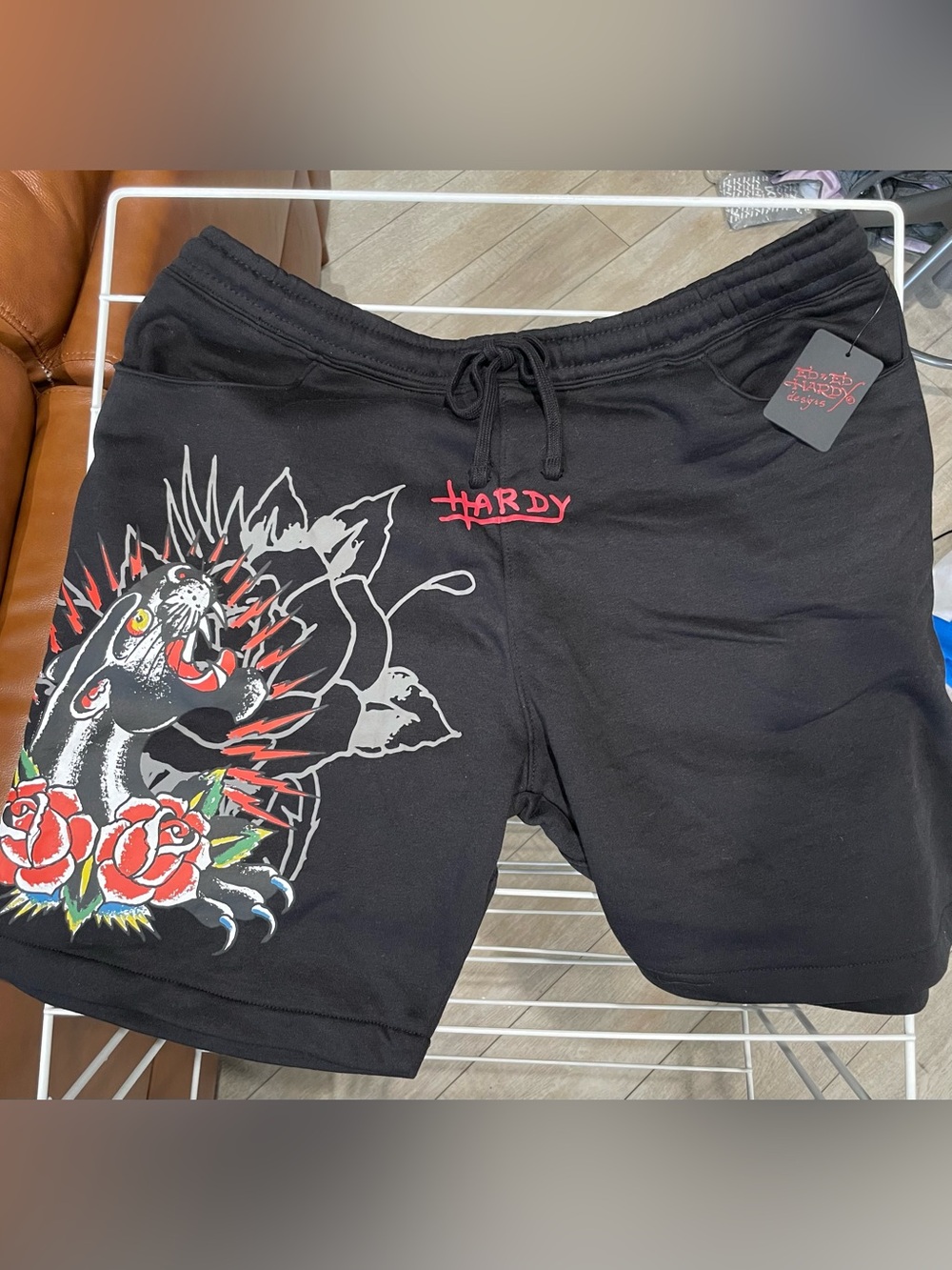 Ed Hardy Black Graphic Men’s Shorts